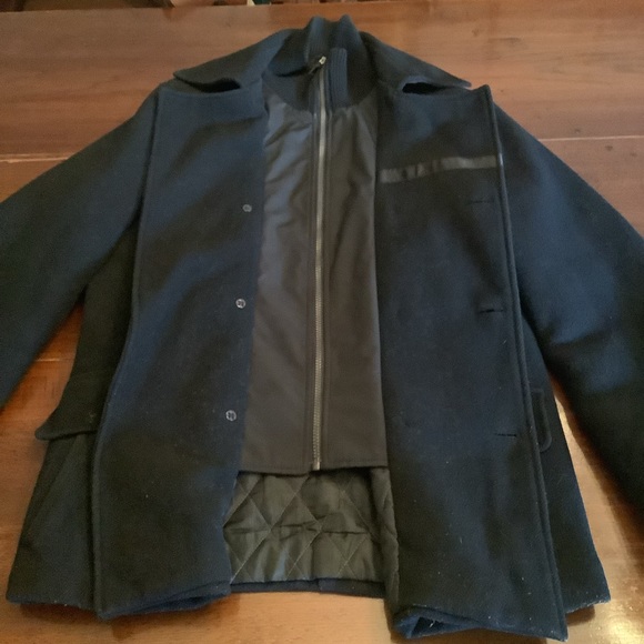 Perry Ellis Men’s Navy Pea Coat - Picture 3 of 7